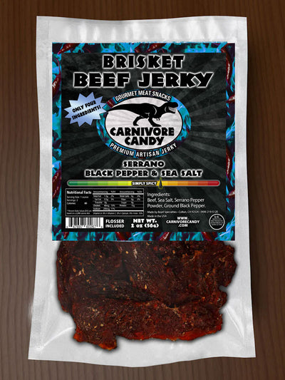 Serrano Black Pepper and Sea Salt Brisket Beef Jerky