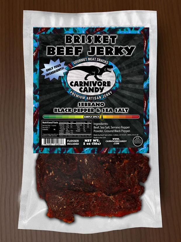 Serrano Black Pepper and Sea Salt Brisket Beef Jerky