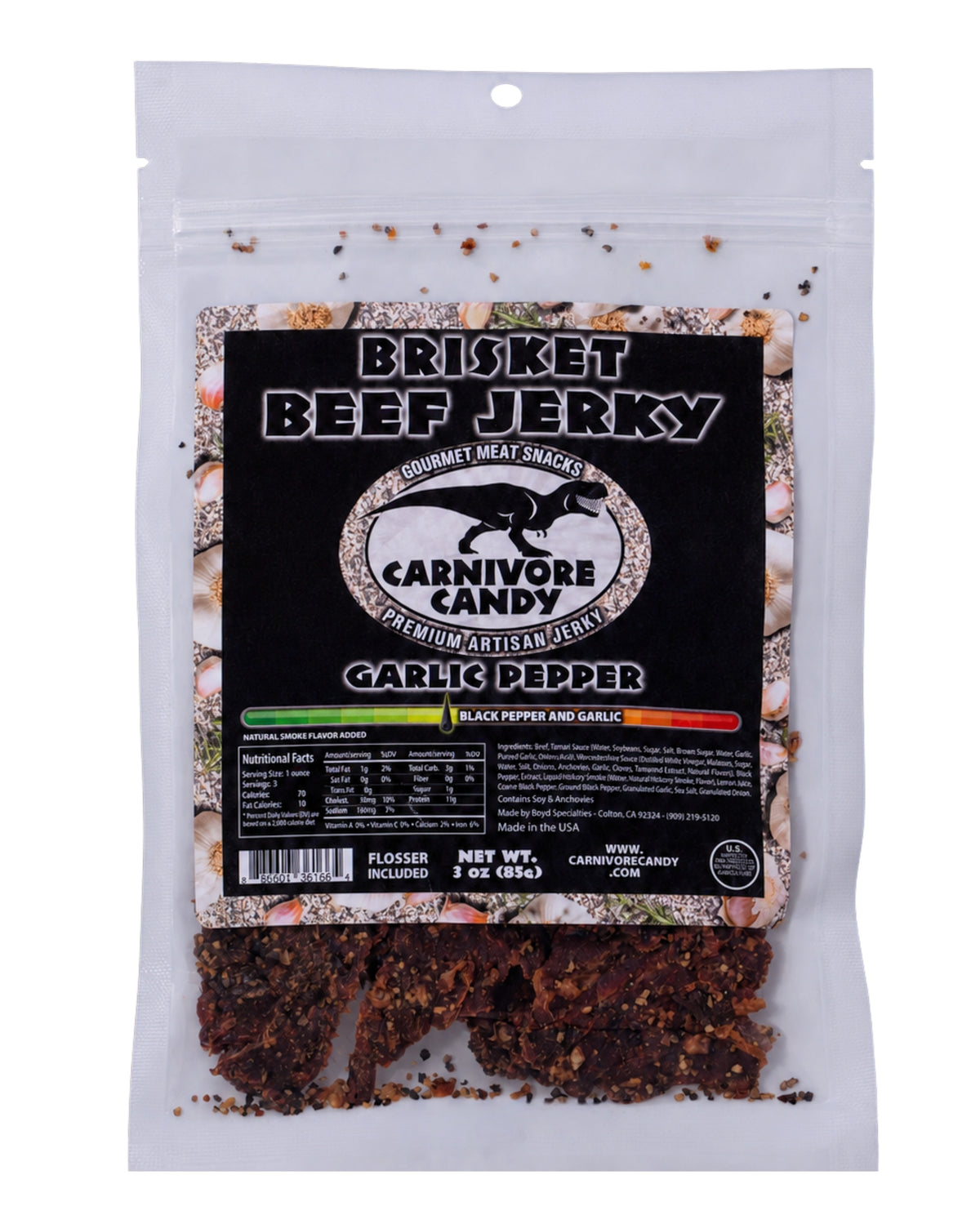 Garlic Peppered Brisket Beef Jerky