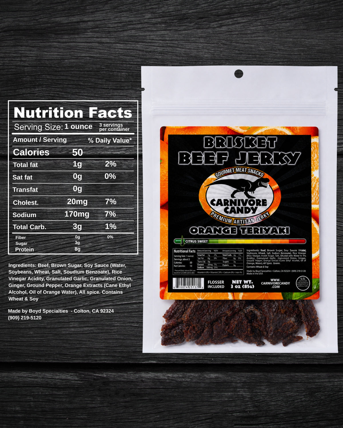 Orange Teriyaki Brisket Beef Jerky